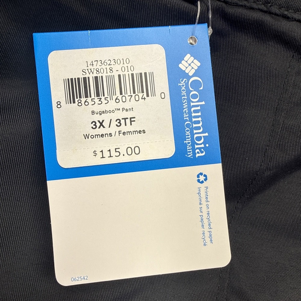 Columbia Womens Bugaboo Ski Snow Pants Black Omni Tech Waterproof 3X Plus Size - Picture 4 of 11